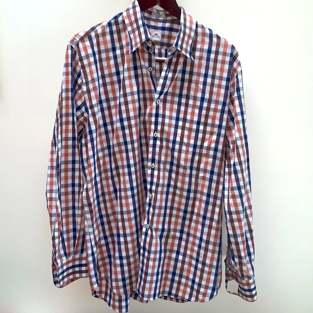 Peter Millar Plaid Check Button Down Mens Size L - Picture 5 of 8